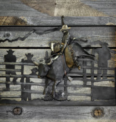 Bull Rider Metal Art by Terry Chambers